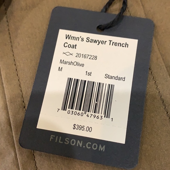 Filson Women’s Sawyer Trench, jacket, coat Marsh Olive - Picture 5 of 10